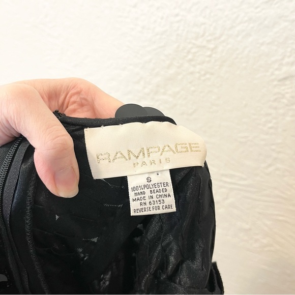 Vintage Rampage Paris Dress Small Black Sequin Beaded Embellished S - Picture 7 of 8